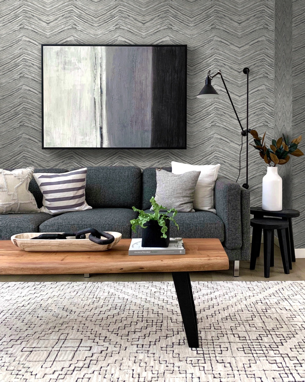 Wood Chevron Peel & Stick