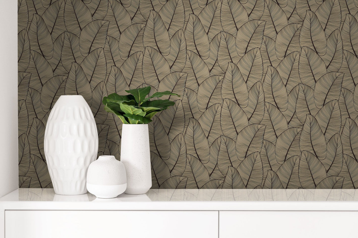 Modern Metallic Leaf Peel & Stick