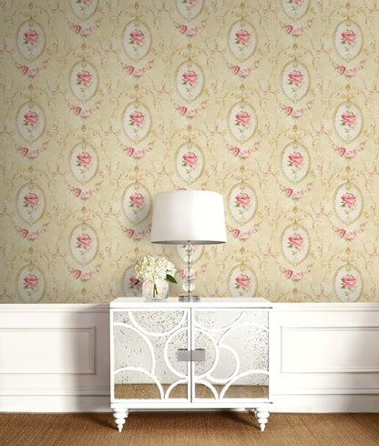 Medallion Flower Wallpaper