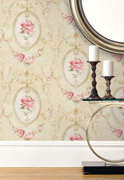 Medallion Flower Wallpaper