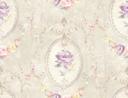 Medallion Flower Wallpaper