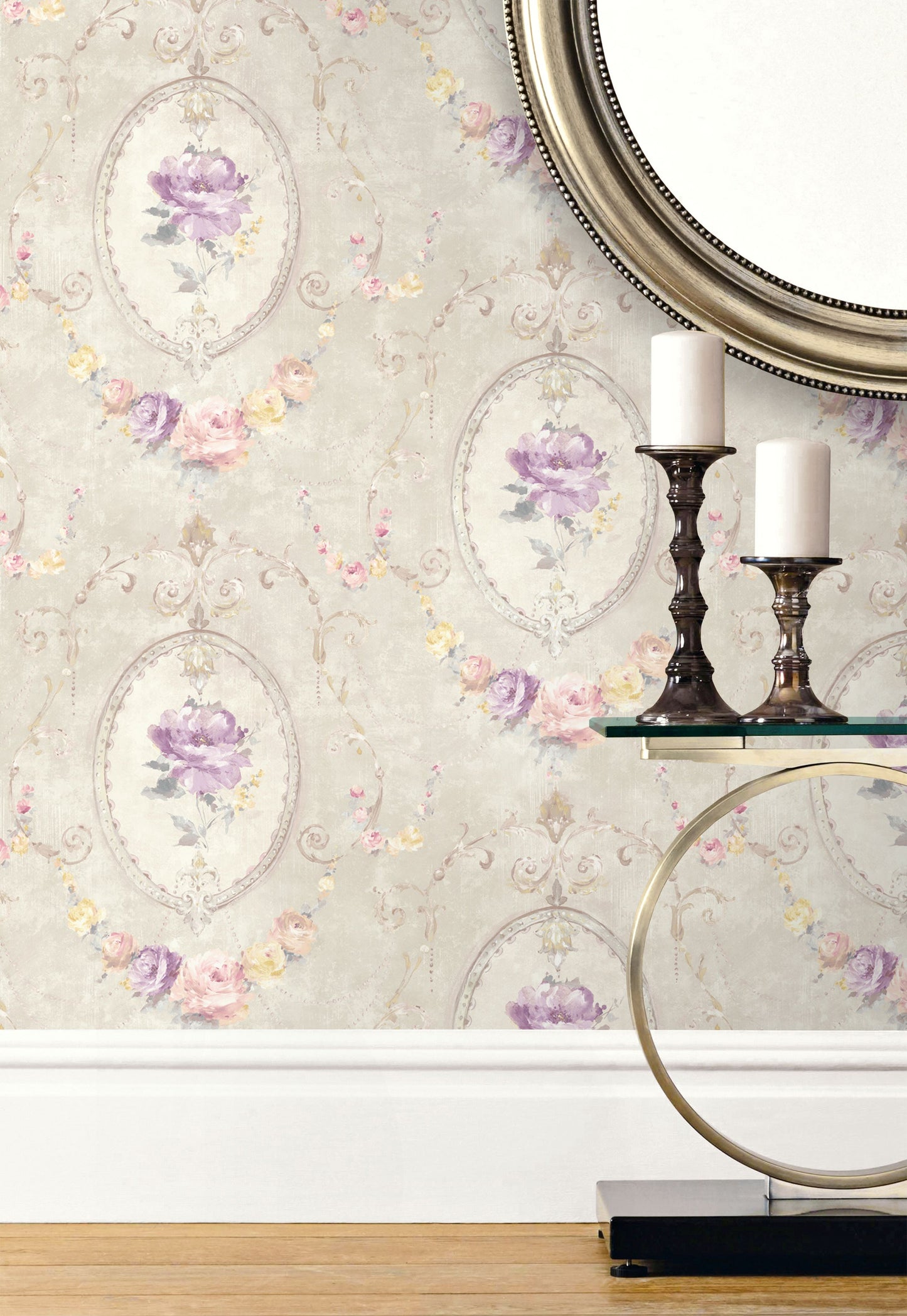 Medallion Flower Wallpaper