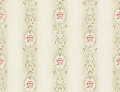 Flower Stripe Wallpaper