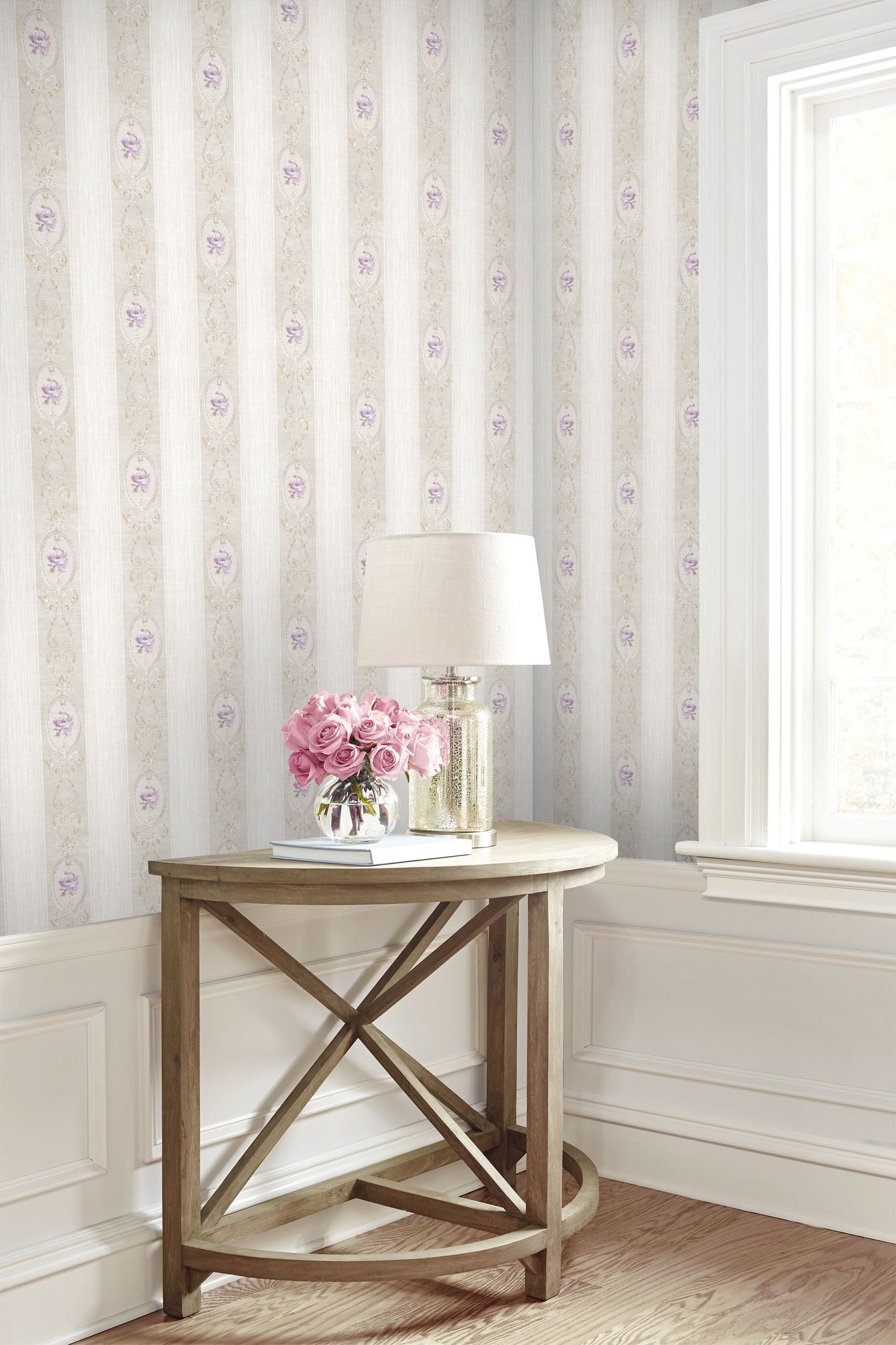 Flower Stripe Wallpaper