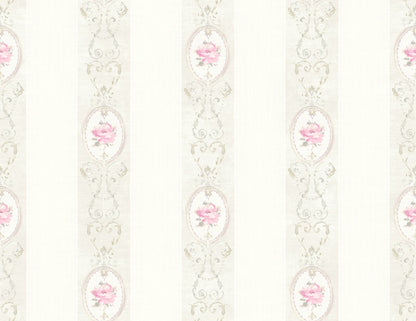 Flower Stripe Wallpaper