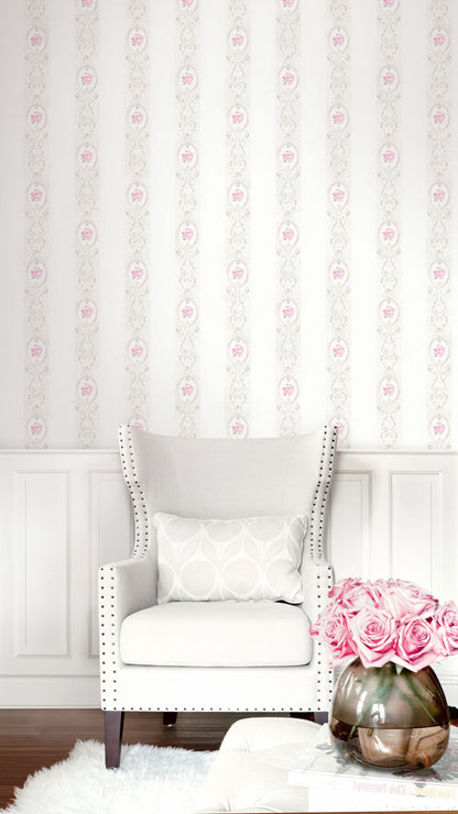 Flower Stripe Wallpaper