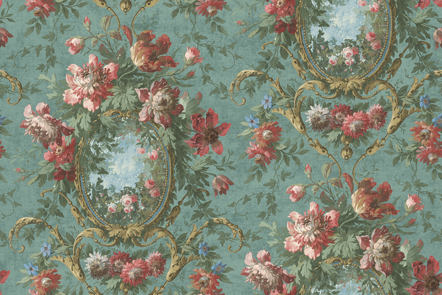 Floral Cameo Wallpaper