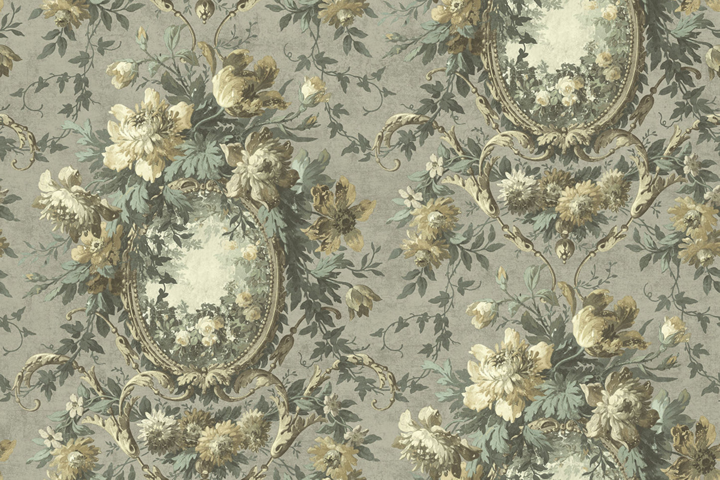 Floral Cameo Wallpaper