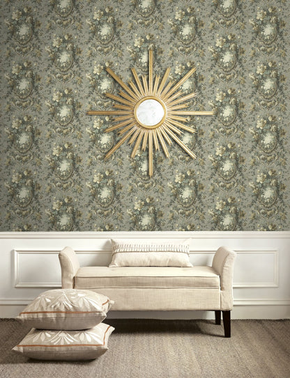 Floral Cameo Wallpaper
