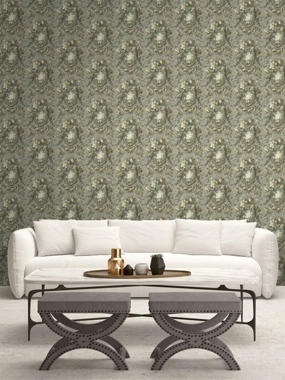Floral Cameo Wallpaper