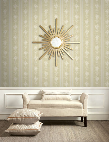 Floral Cameo Stripe Wallpaper