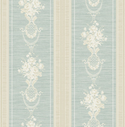Floral Cameo Stripe Wallpaper