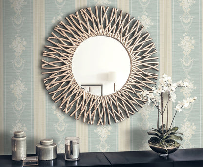 Floral Cameo Stripe Wallpaper