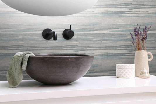 Grasscloth Waves Wallpaper