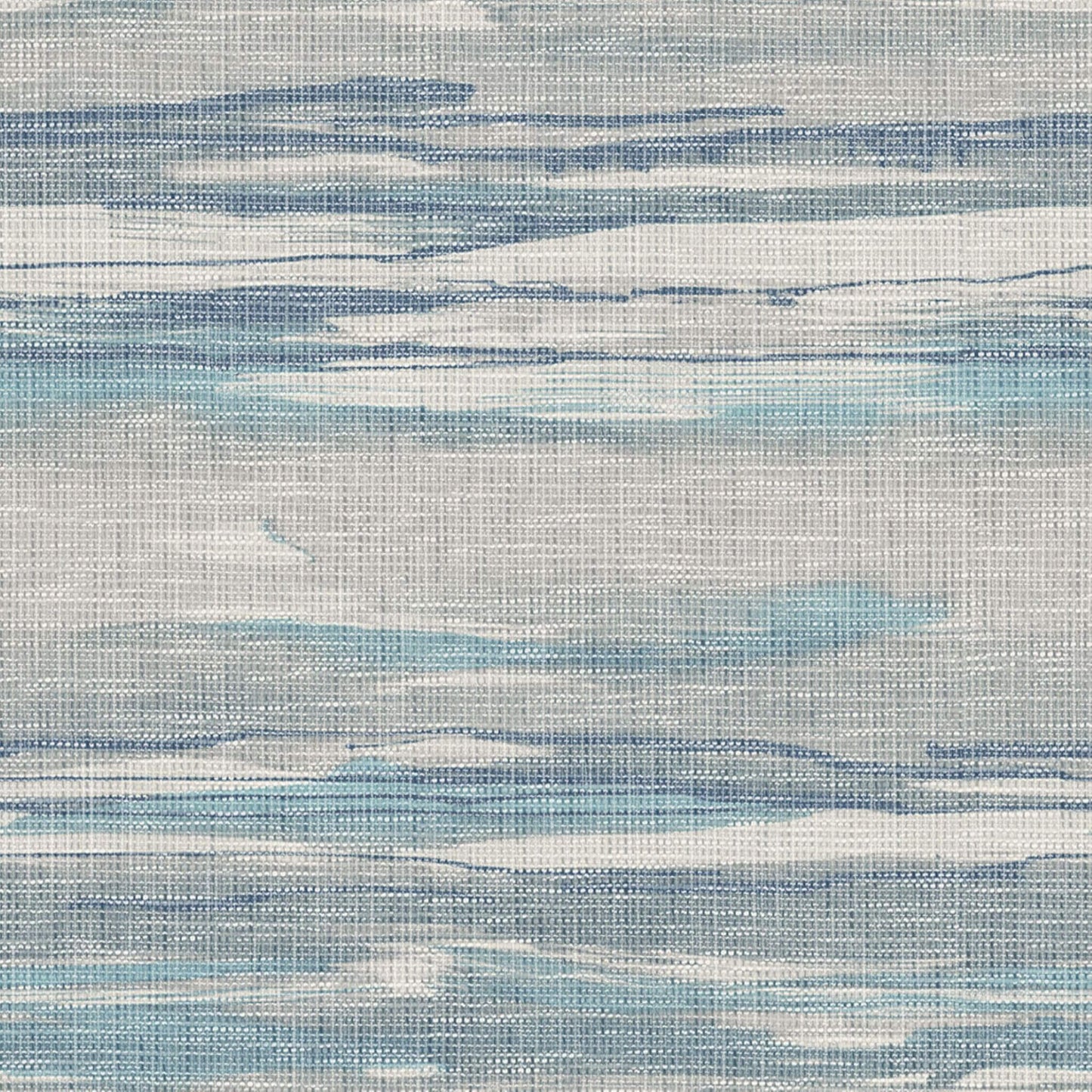 Bleu & Gray Grasscloth Waves Wallpaper.
