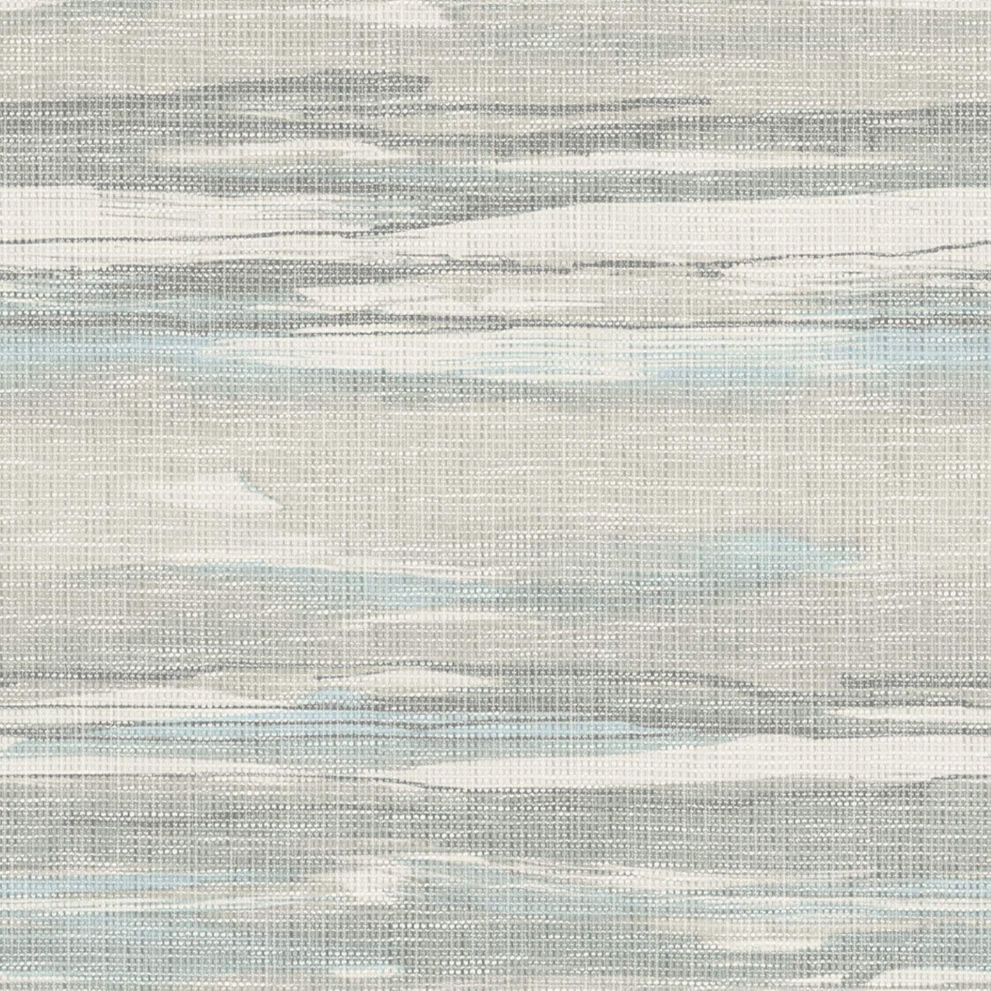 Grasscloth Waves Wallpaper Soft Gray & Sky Bleu close-up.