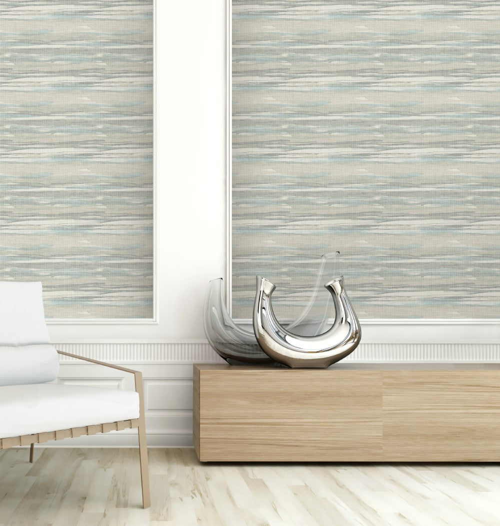 Grasscloth Waves Wallpaper