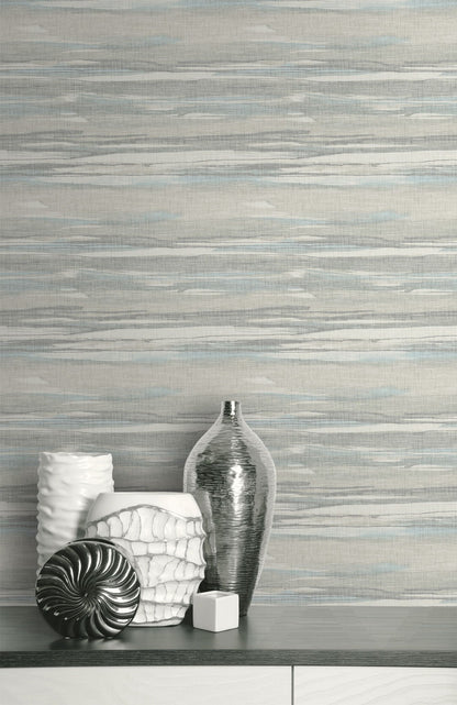 Grasscloth Waves Wallpaper