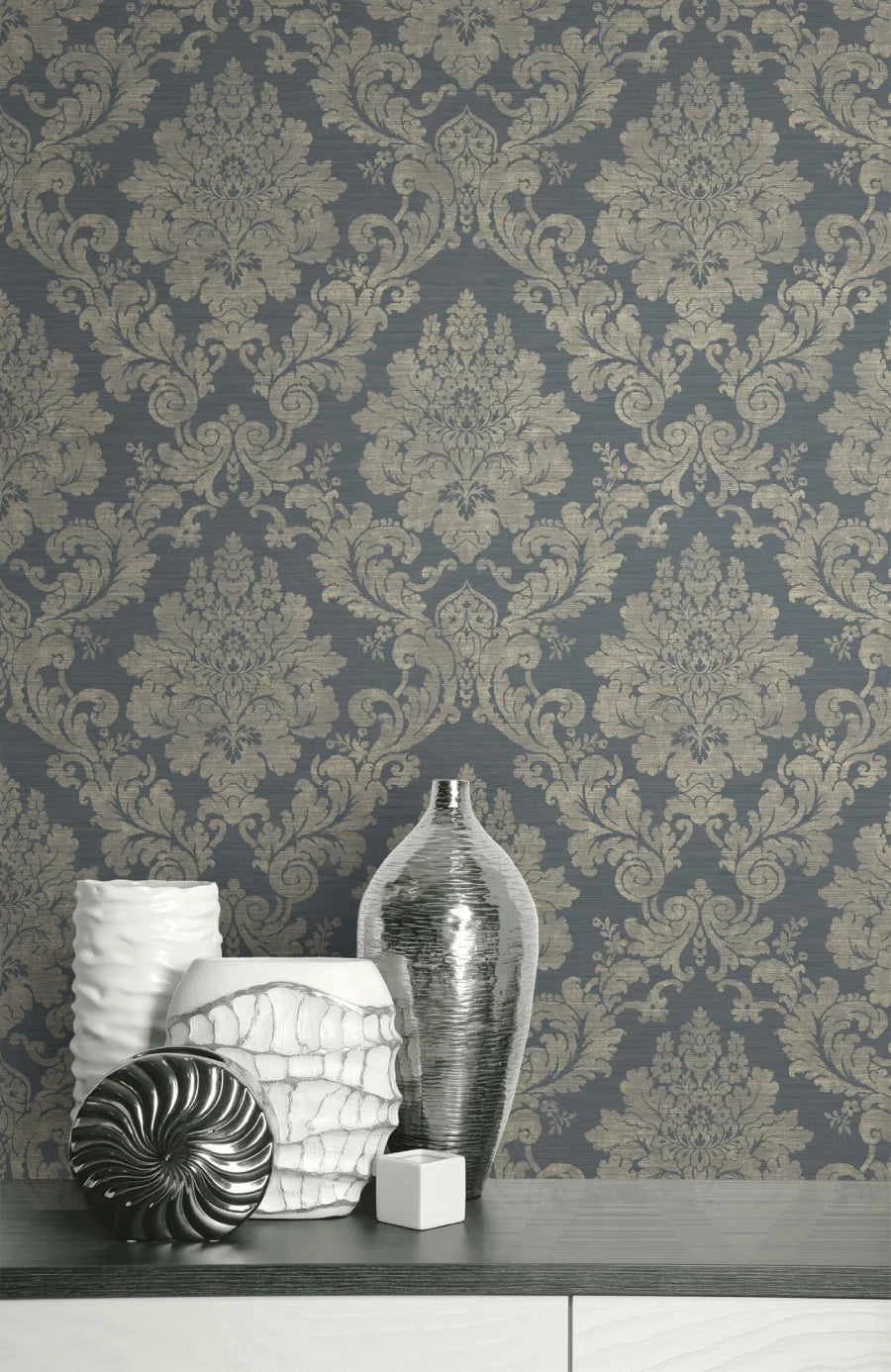 Textile Damask Wallpaper