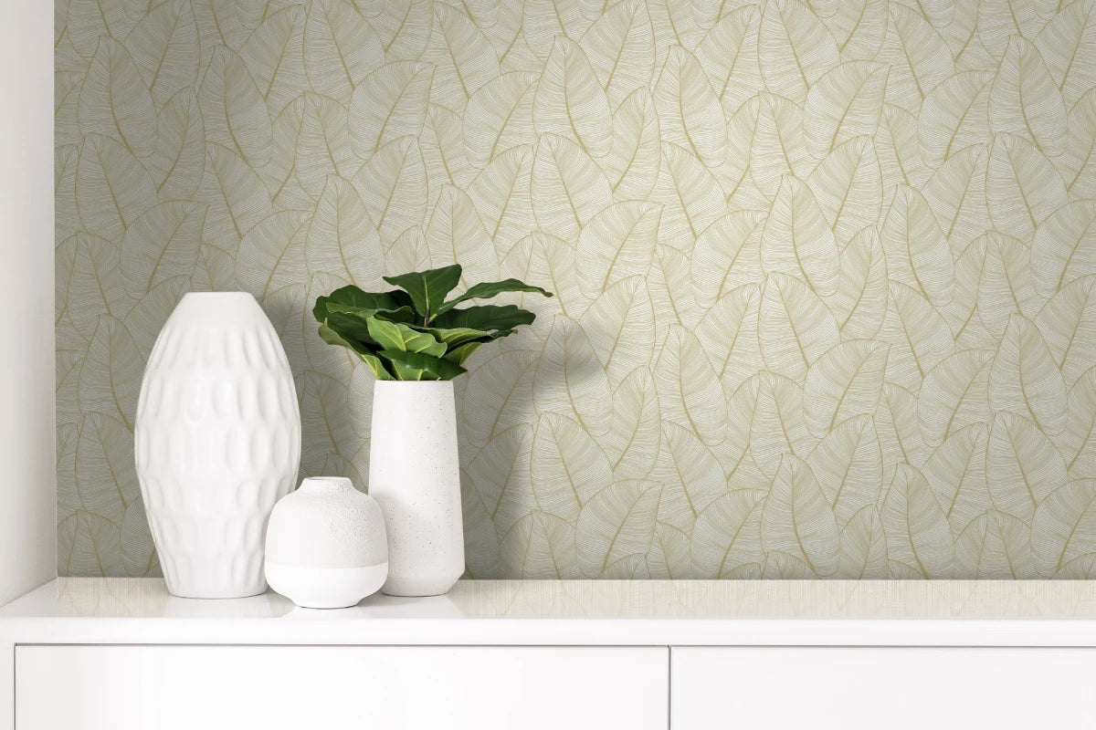 Metallic Leaf Wallpaper