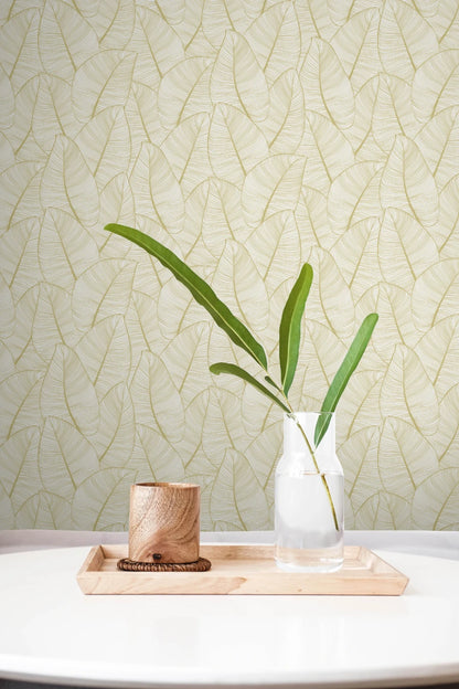 Metallic Leaf Wallpaper